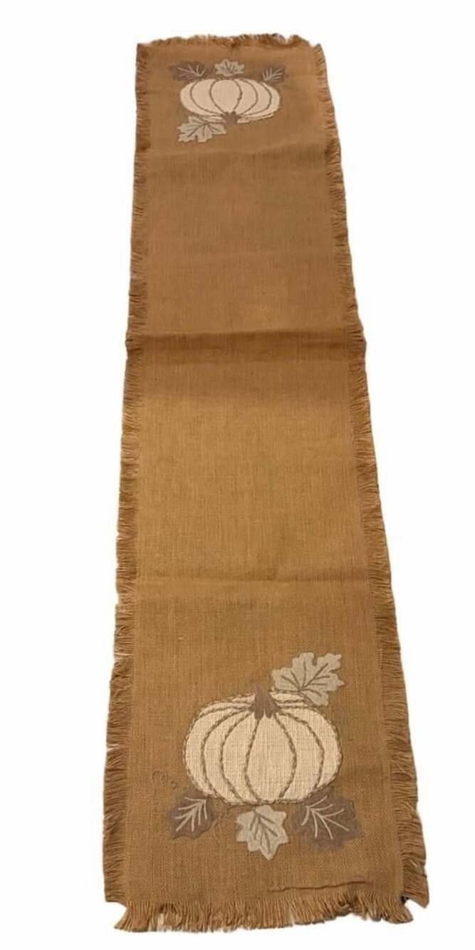 Pier 1 Imports Burlap lTable Runner 13 x 72 Jute Pumpkin Fall Harvest Autumn